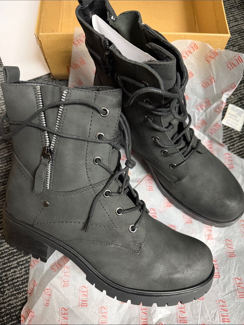 Kobe Women's Black Lace-Up Ankle Boots